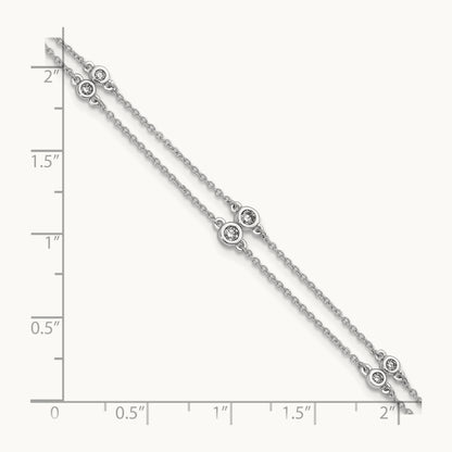 Diamond Multi Station Double Strand Bracelet — 14K White Gold
