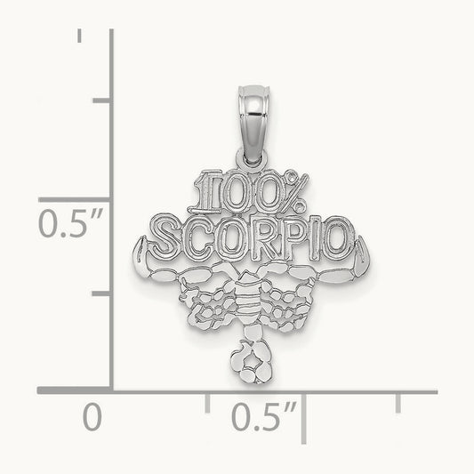 100% SCORPIO Zodiac Charm — 14K White Gold