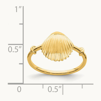 Polished Shell Ring, 14K