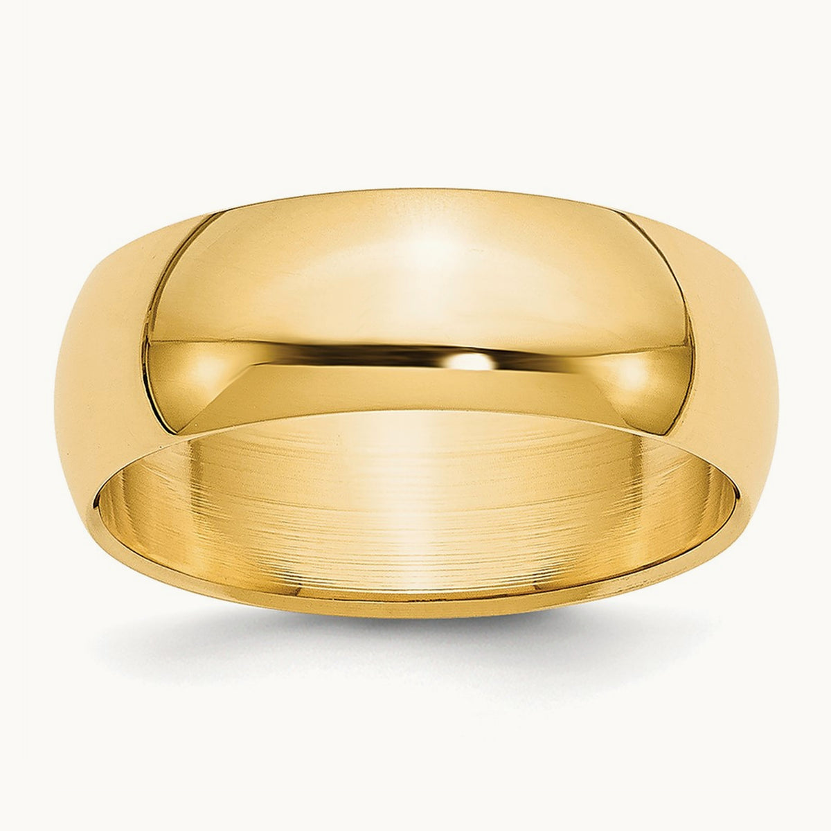 Half-Round Wedding Band — 14K Yellow Gold, 6mm