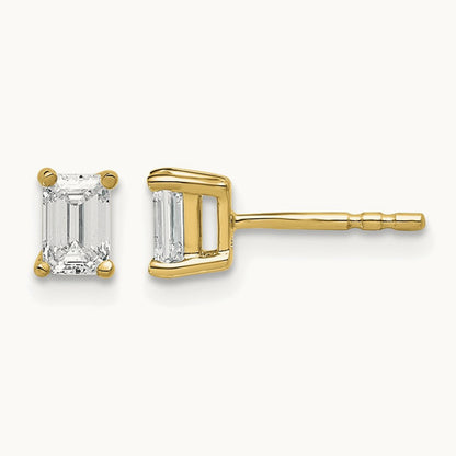 4.5x3.3mm Emerald Earring Mountings — 14K Yellow Gold
