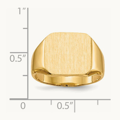 x14.0mm Closed Back Mens Signet Ring, 13.0mm, 14K
