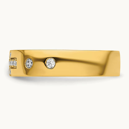 Cross Diamond Womens Complete Wedding Band, 14K