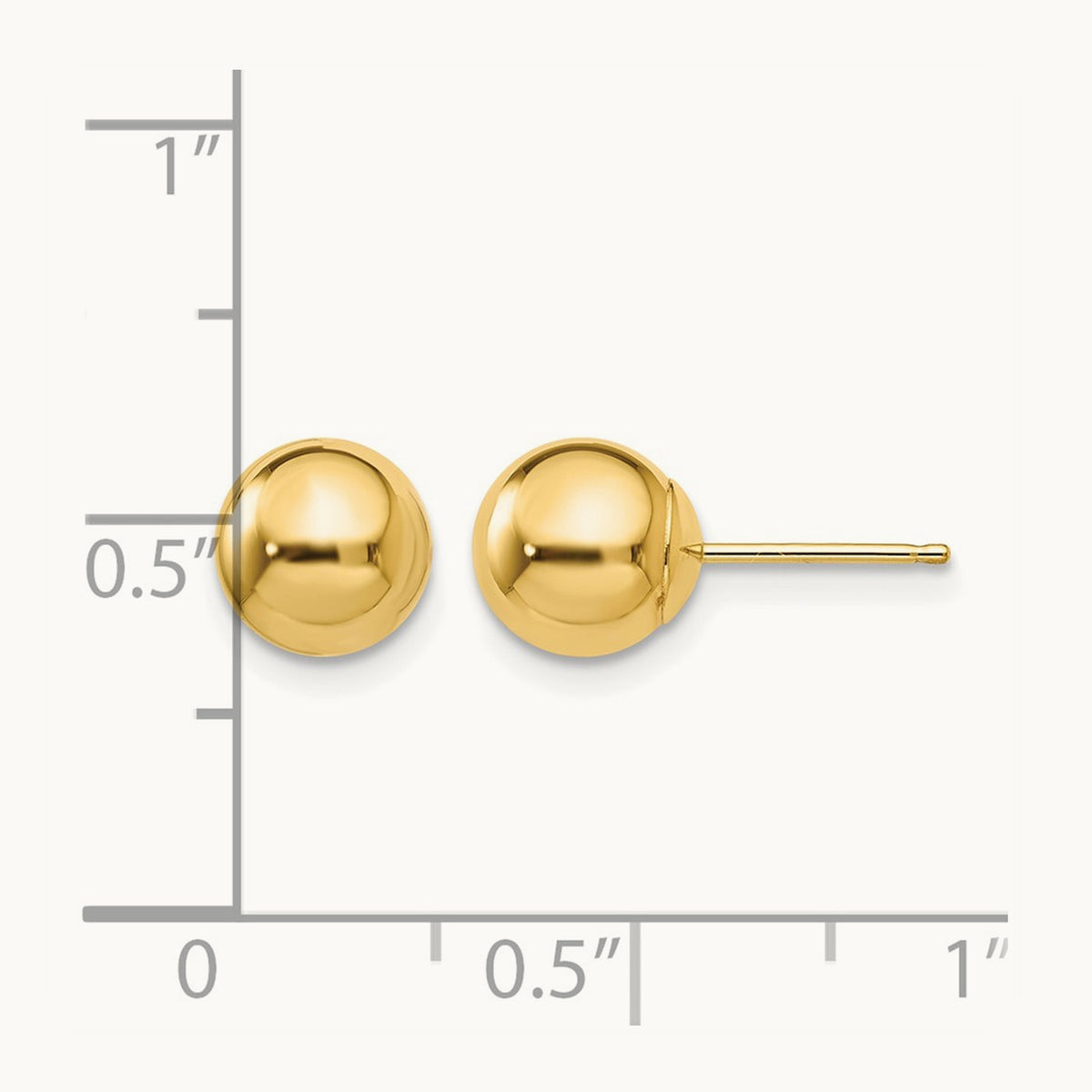 Polished Ball Post Earrings — 14K Yellow Gold, 7mm