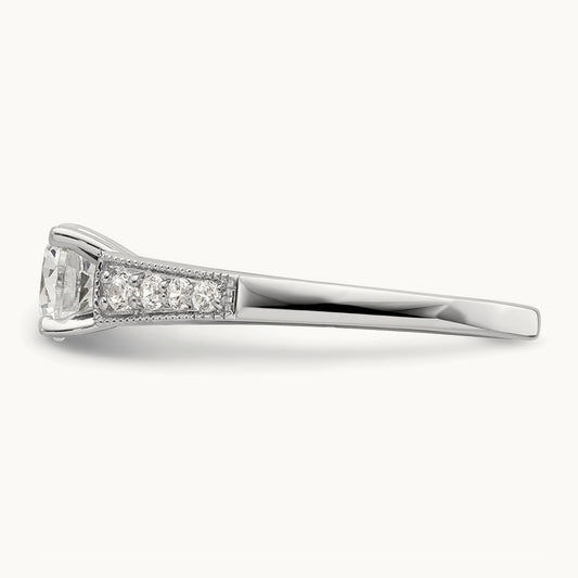 1ct Round Semi-Mount Engagement Dia Ring, 14K White Gold