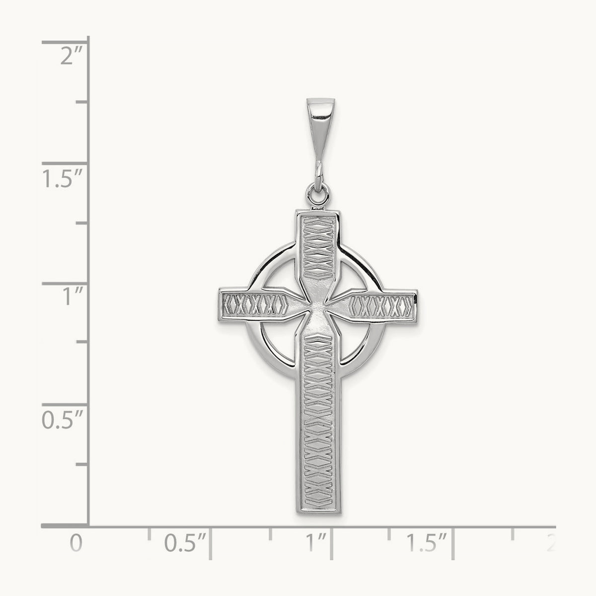 Celtic Cross Charm — 14K White Gold, 44mm
