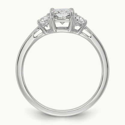 Radiant & 1/2 Moon Engagement Ring, 1.25-4.00 ct tw Lab-Grown Diamond — 1 3/8 ct, 14K White Gold