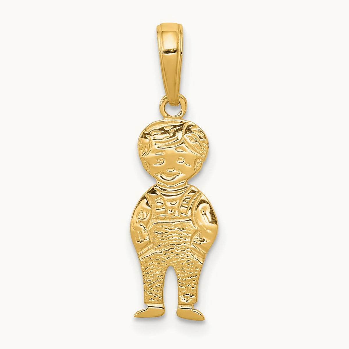 Boy with Hands in Pocket Pendant, 14K