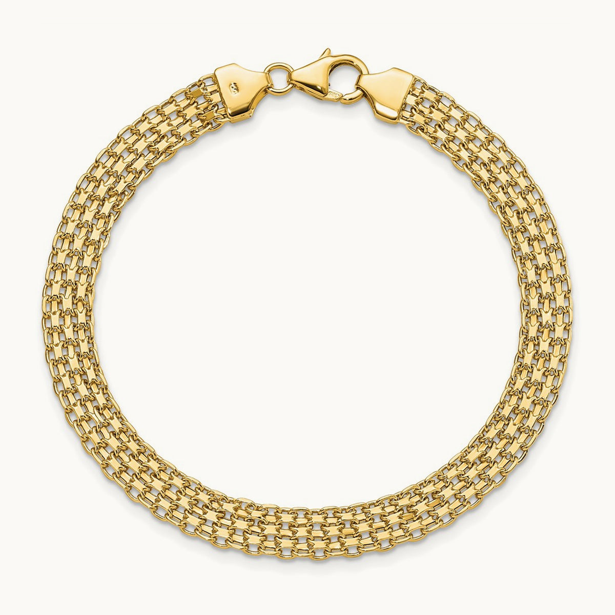Polished Fancy Link Bracelet, 14K