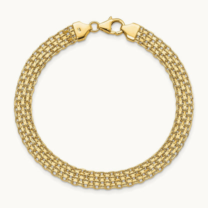 Polished Fancy Link Bracelet, 14K