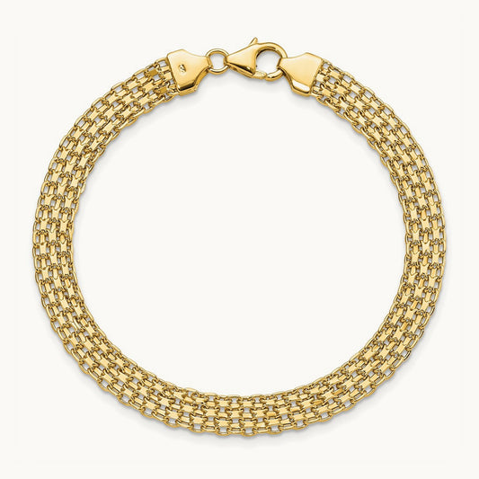 Polished Fancy Link Bracelet, 14K