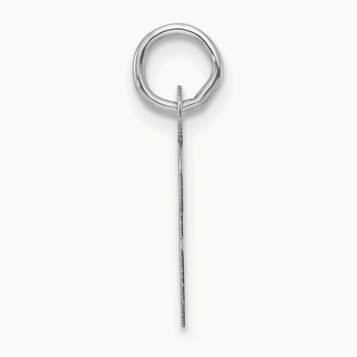 Slanted Block Initial Charm — 14K White Gold, G