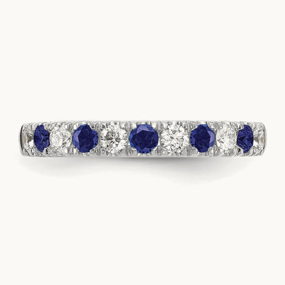Created Sapphire Band, 0.50 ct tw Lab-Grown Diamond