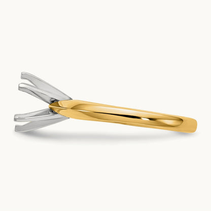1/3ct. Medium-Wt Knife Edge 6-Prong Ring Mounting, 14K Two-tone