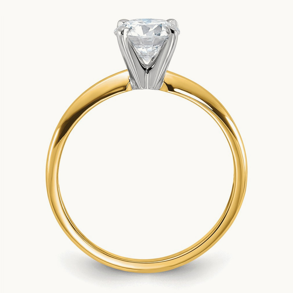 Round Solitaire Engagement Ring, 3.00 ct tw Lab-Grown Diamond — 14K Two-Tone
