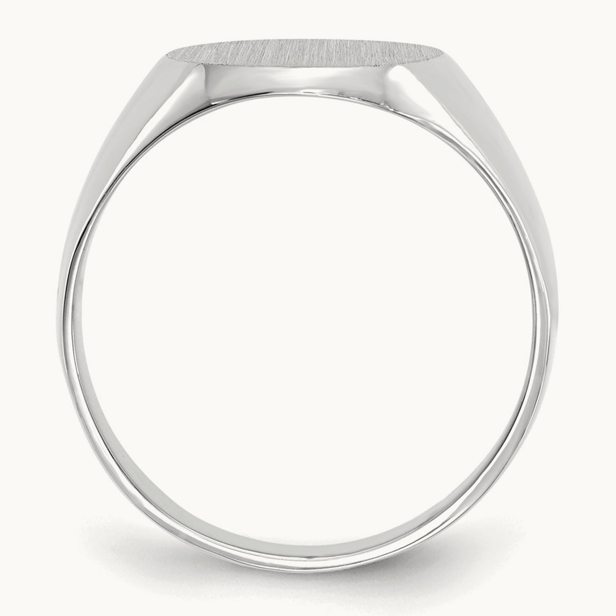 11.0x13. Closed Back Signet Ring, 0mm, 14K White Gold