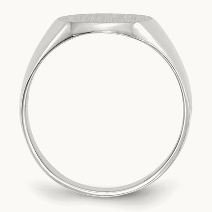 11.0x13. Closed Back Signet Ring, 0mm, 14K White Gold