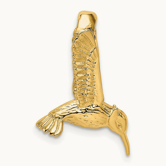 3-D Hummingbird Charm, 14K
