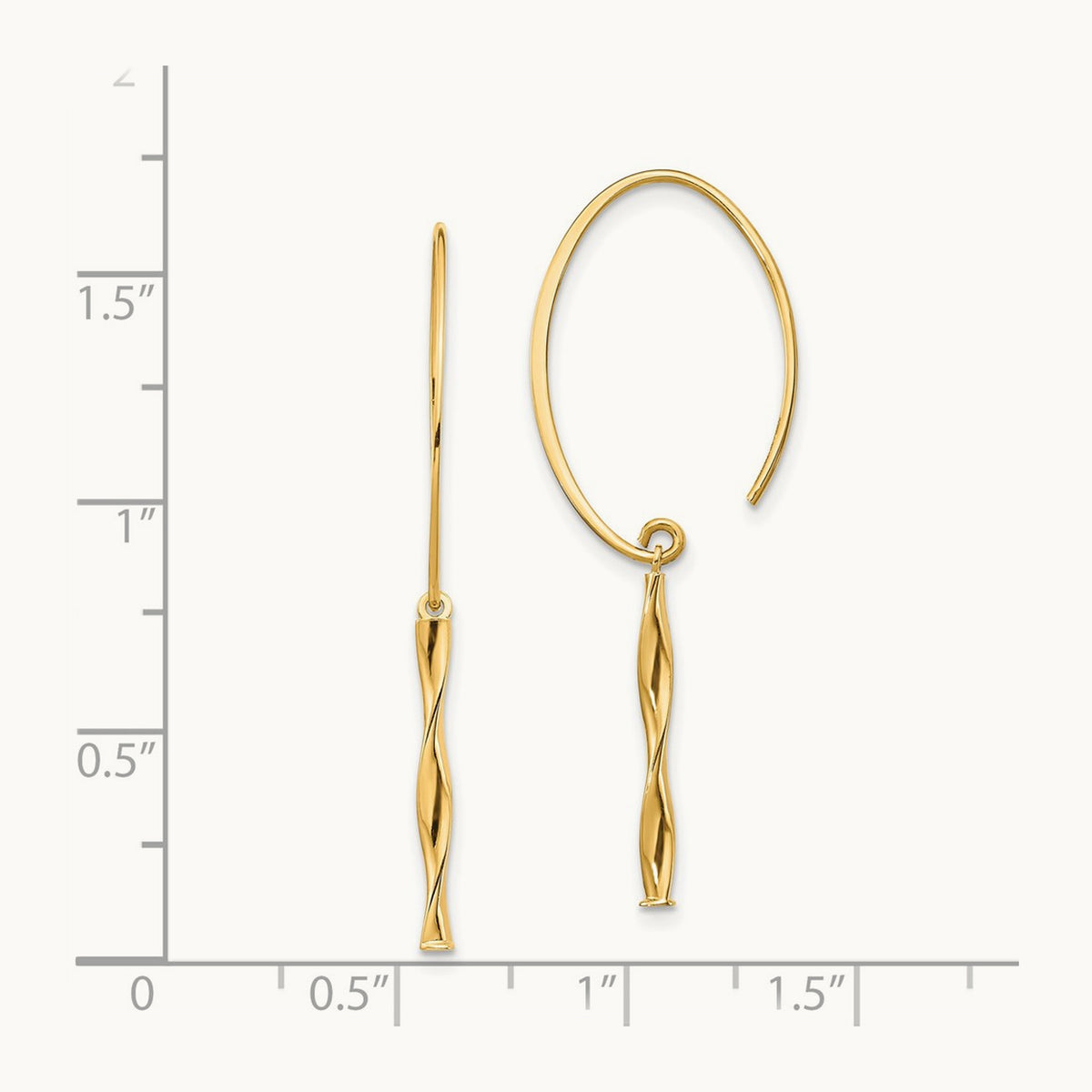 Twist Bar Dangle Earrings, 14K