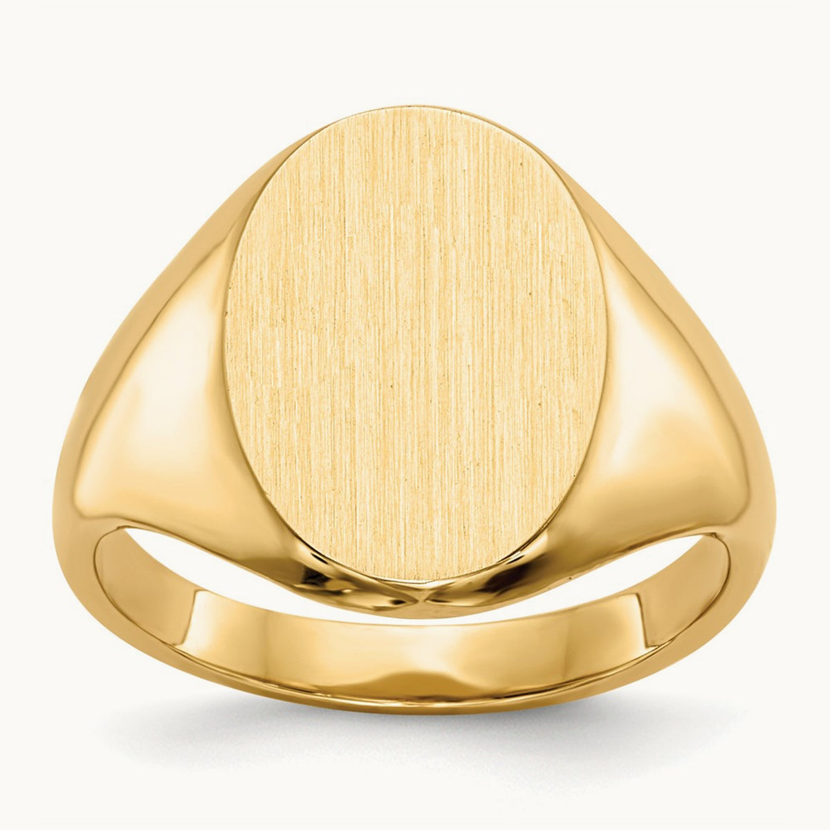 9.5x12. Closed Back Signet Ring, 5mm, 14K
