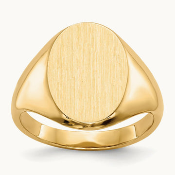 9.5x12. Closed Back Signet Ring, 5mm, 14K