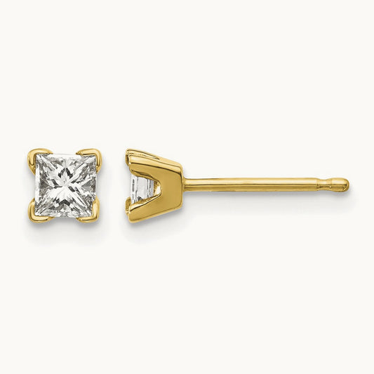 VS Quality Complete Princess-cut Diamond Earrings, 14K