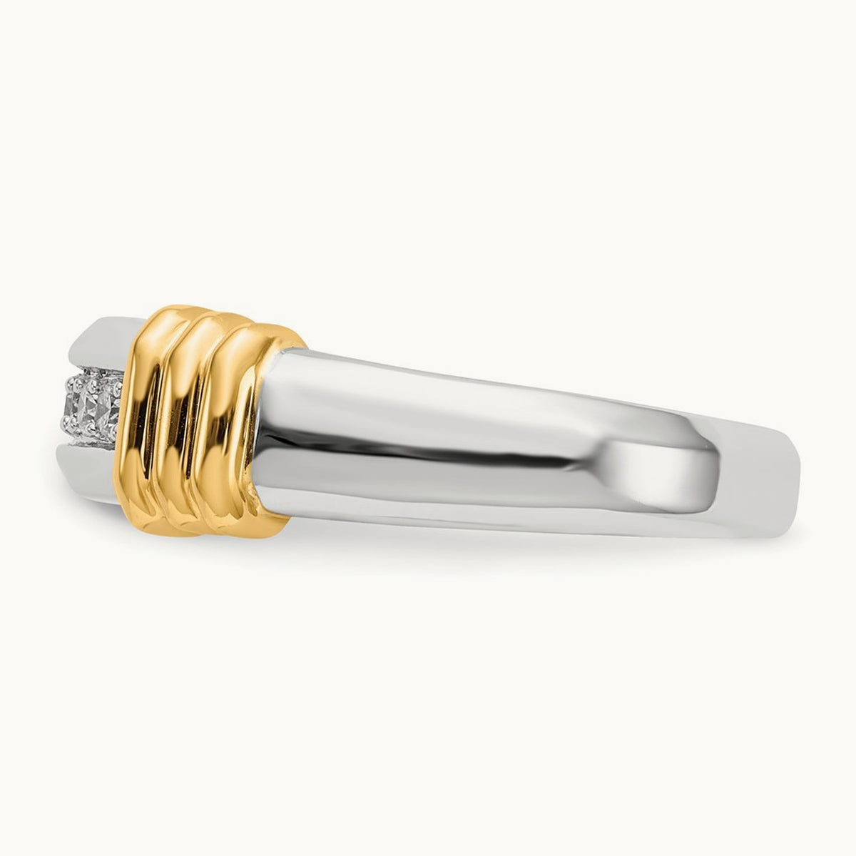 Diamond Mens Ring, 14K Two-tone