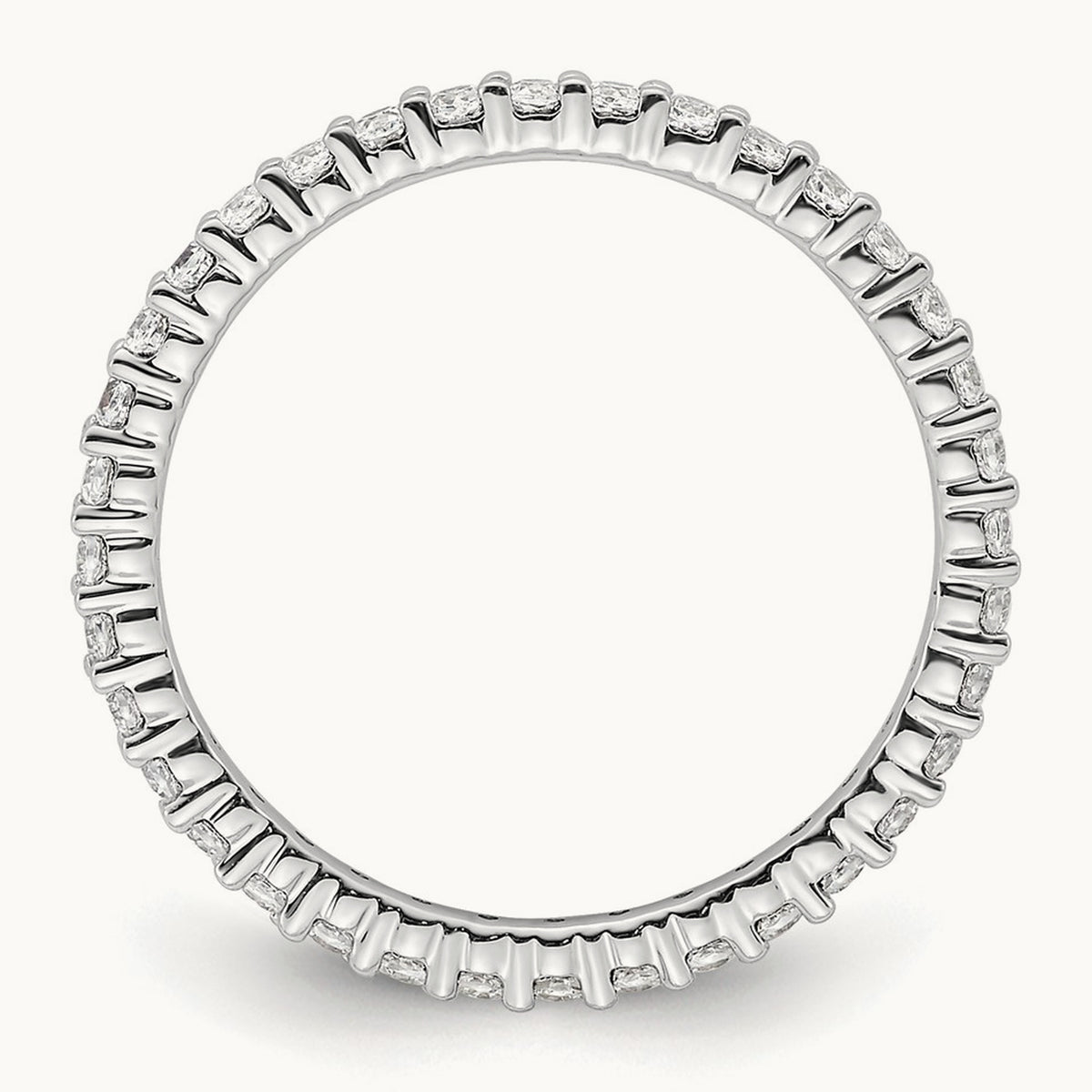 Polished Shared Prong Diamond Eternity Band — 14K White Gold, 0.5 ct (3)