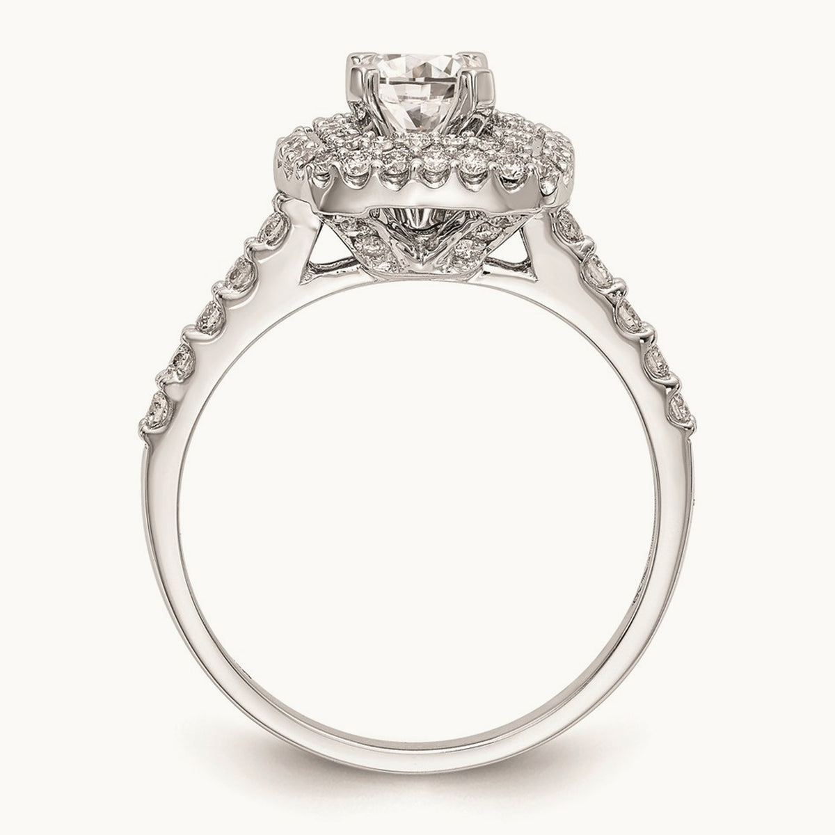 Semi-Mount Double Cushion Halo Engagement Ring, 0.50 ct tw