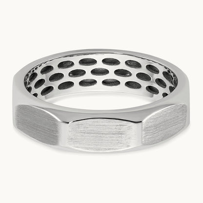 IB Goodman Mens Satin Complete 1/8ct Diamond Ring, 14K White Gold