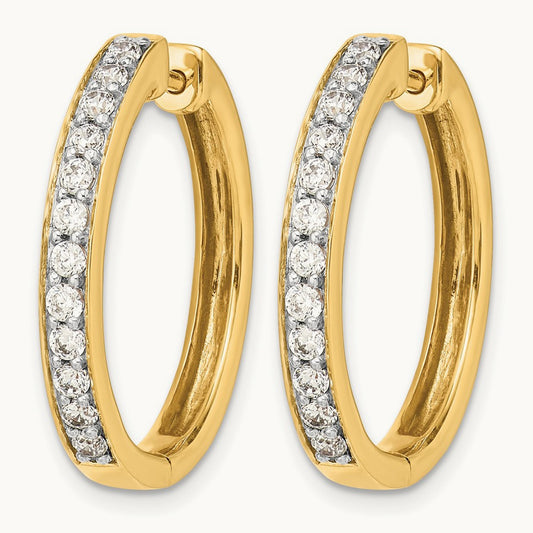 Diamond Hinged Hoop Earrings, 14K