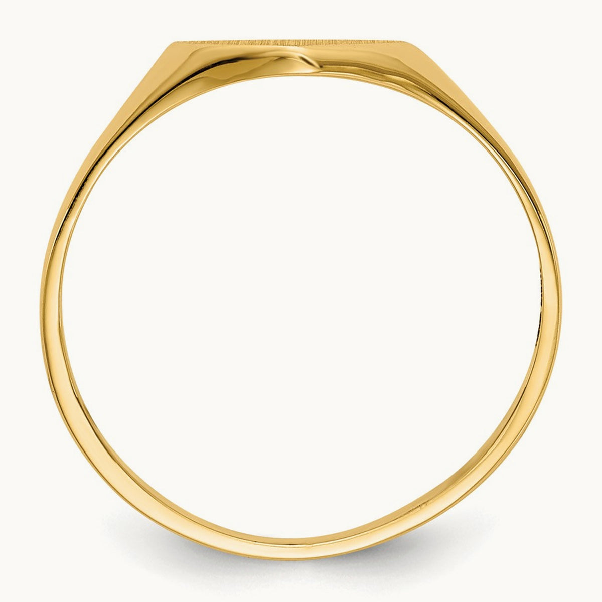 Closed Back Heart Signet Ring — 14K Yellow Gold, 7.5x5.5mm, 6