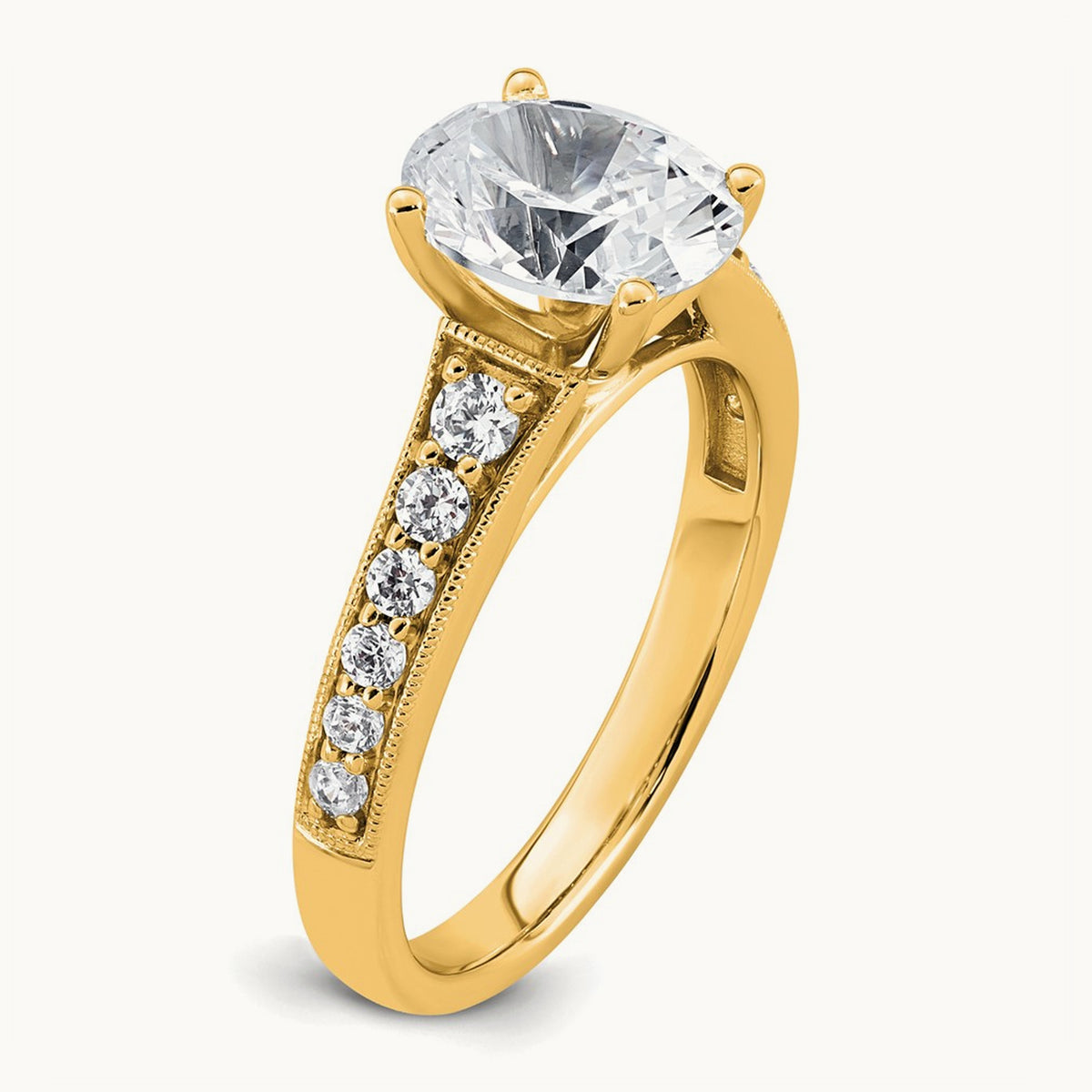 Oval Engagement Ring, 1.75 ct tw Lab-Grown Diamond — 14K Yellow Gold