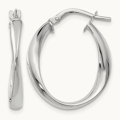 Plating Polished Hoop Earrings, 10K with White Rhodium — Leslie's