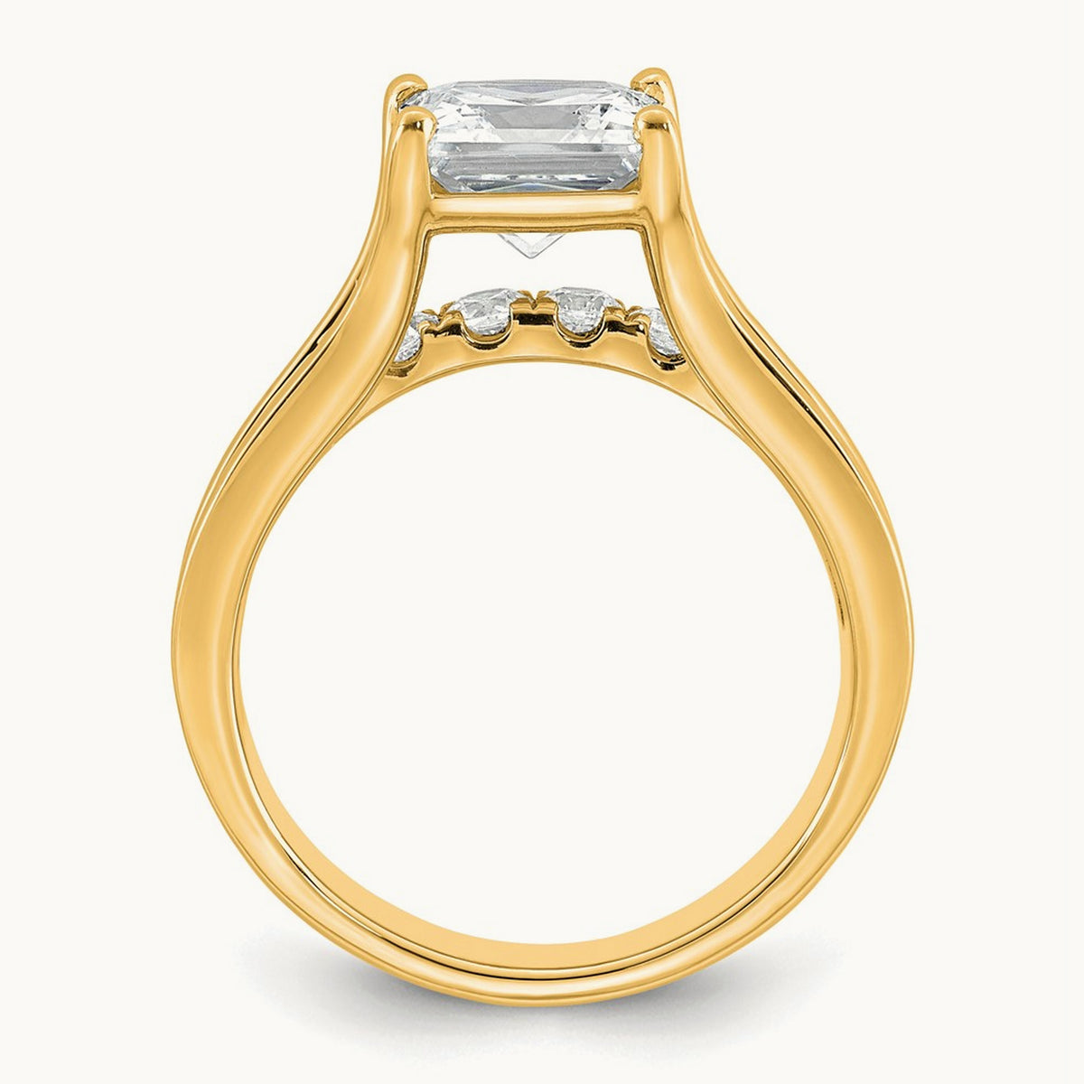 Princess Engagement Ring, 1.75-3.00 ct tw Lab-Grown Diamond — 3 1/6 ct, 14K Yellow Gold