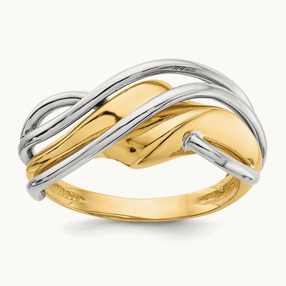 Wave Ring, 14K Two-tone