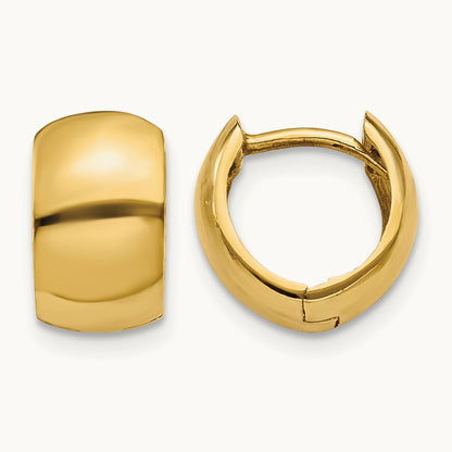 Round Hinged Hoop Earrings, 14K