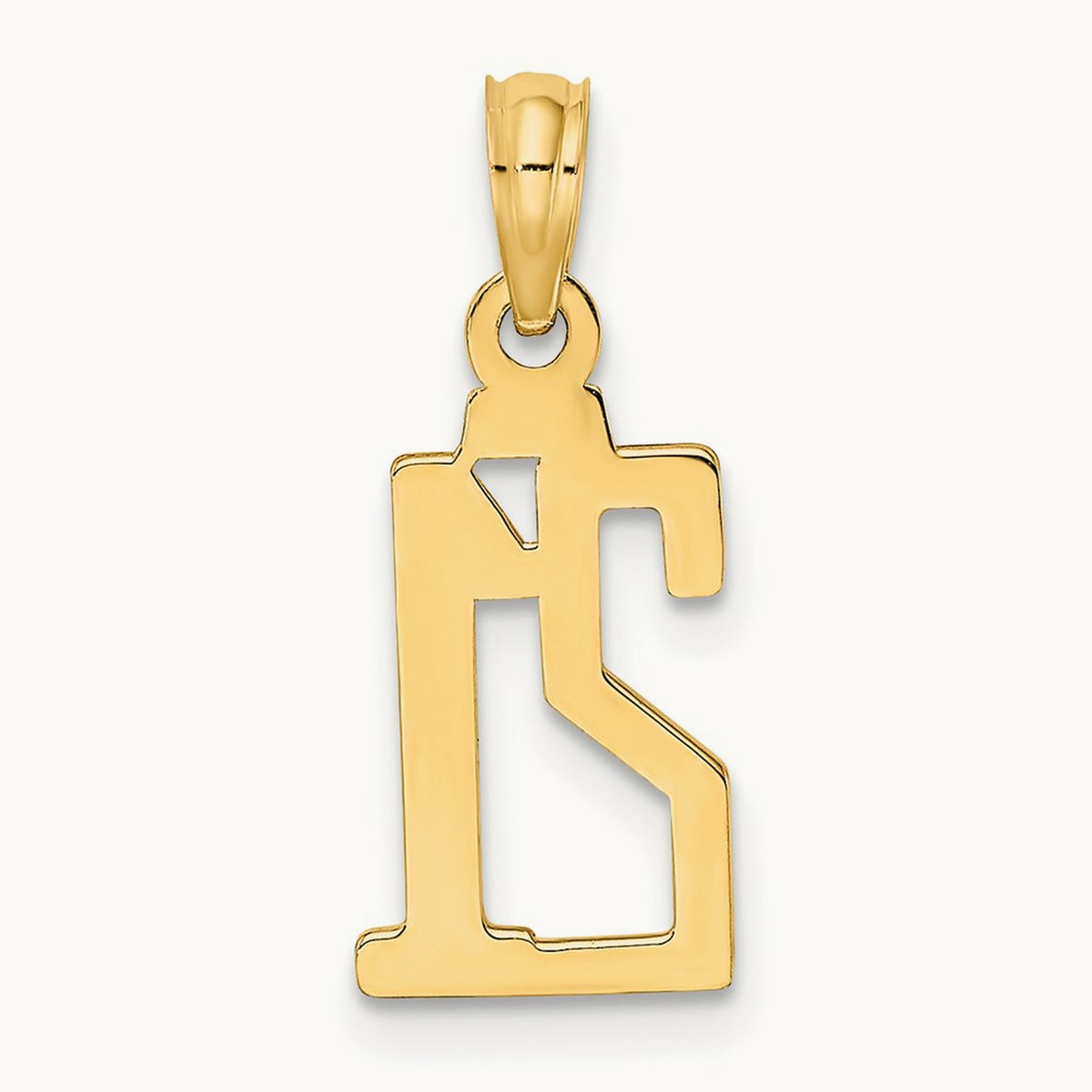 Polished Number 21 Pendant — 14K Yellow Gold