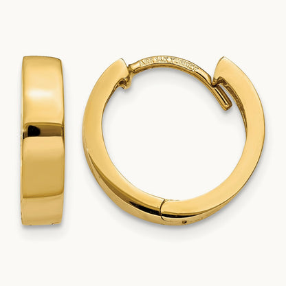 Round Hinged Hoop Earrings, 2.5mm, 14K