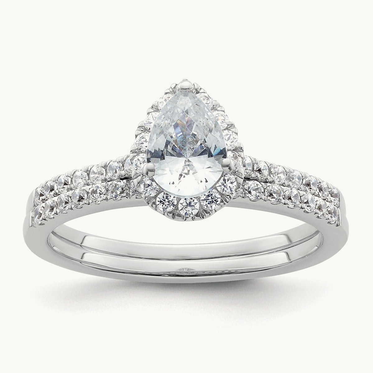 Pear Halo Semi-Mount Engagement Ring, 1/4-3/8 ct — 14K Two-Tone