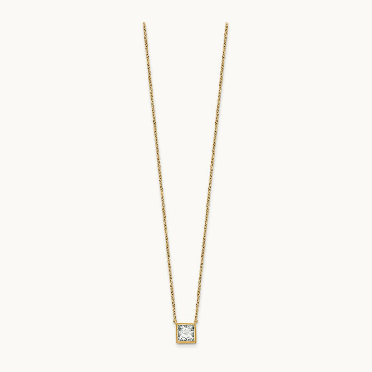 Princess Bezel Set Pendant, 1.00-4.00 ct tw Lab-Grown Diamond — 1 1/2 ct, 14K Yellow Gold