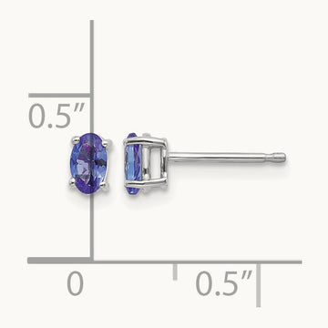 Tanzanite Earrings, 14K White Gold