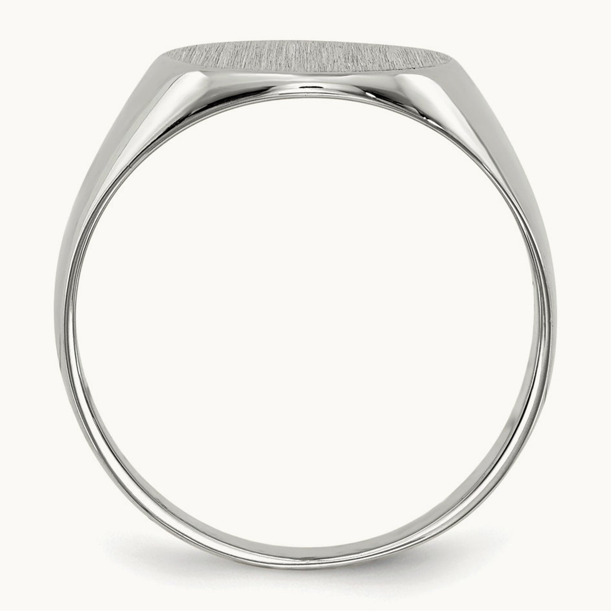 10.0x11. Closed Back Signet Ring, 0mm, 14K White Gold
