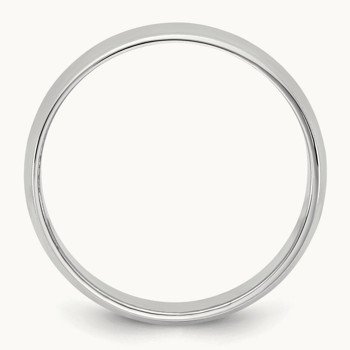 Lightweight Milgrain Half Round Band — 14K White Gold, 6.5mm