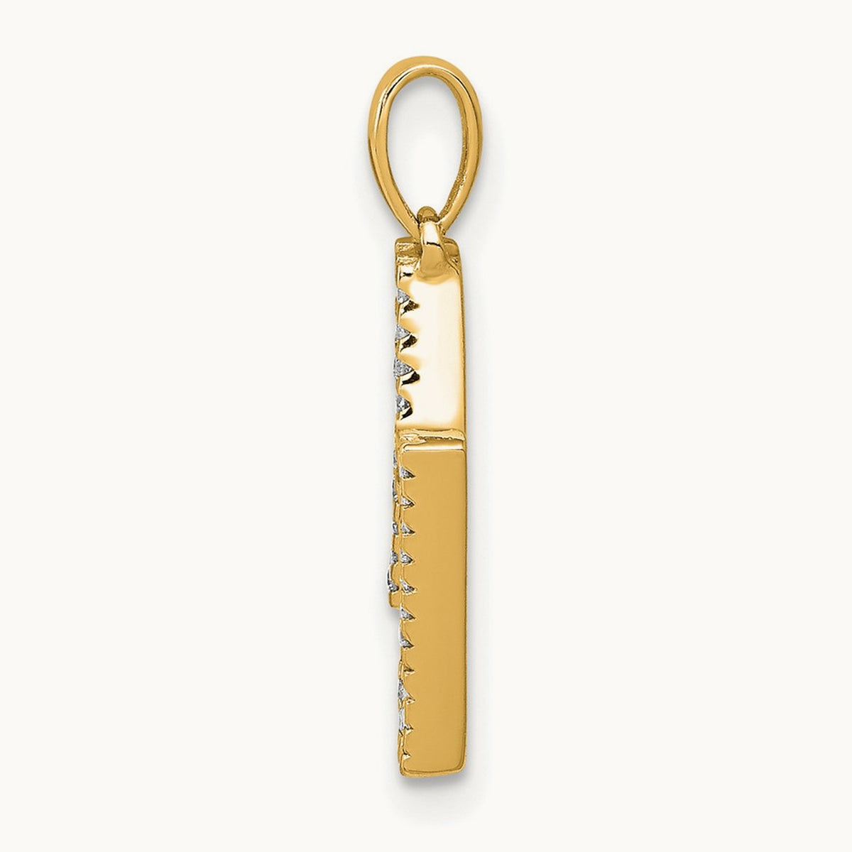 Diamond Letter N Initial Pendant, 14K
