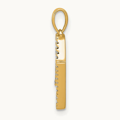 Diamond Letter N Initial Pendant, 14K