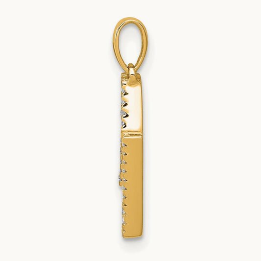 Diamond Letter N Initial Pendant, 14K