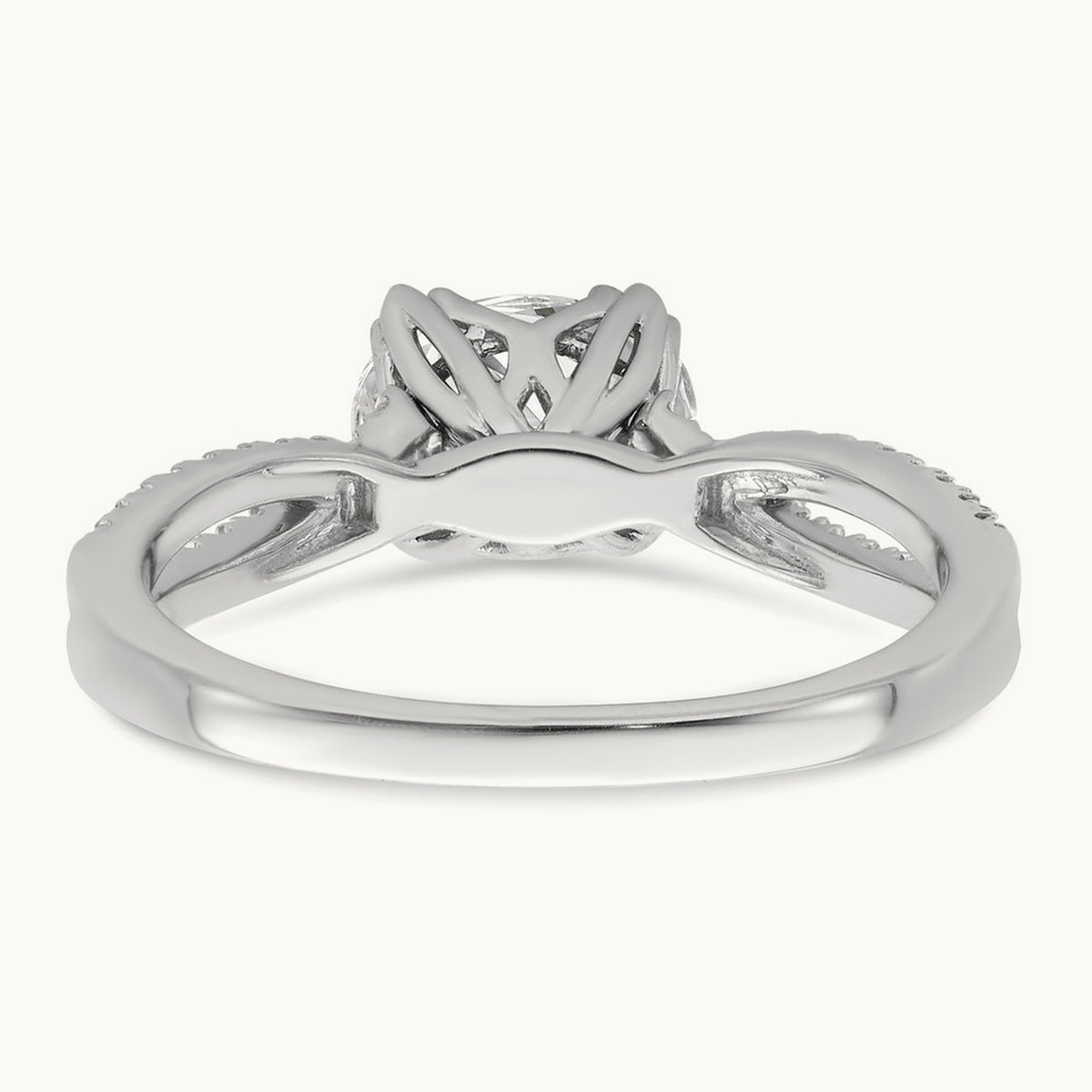 Criss-Cross 1ct Oval Semi-Mount Eng Dia Ring, 14K White Gold