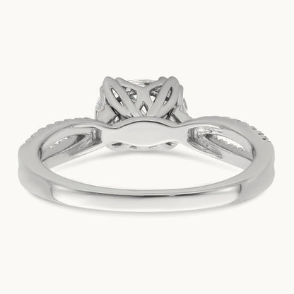 Criss-Cross 1ct Oval Semi-Mount Eng Dia Ring, 14K White Gold