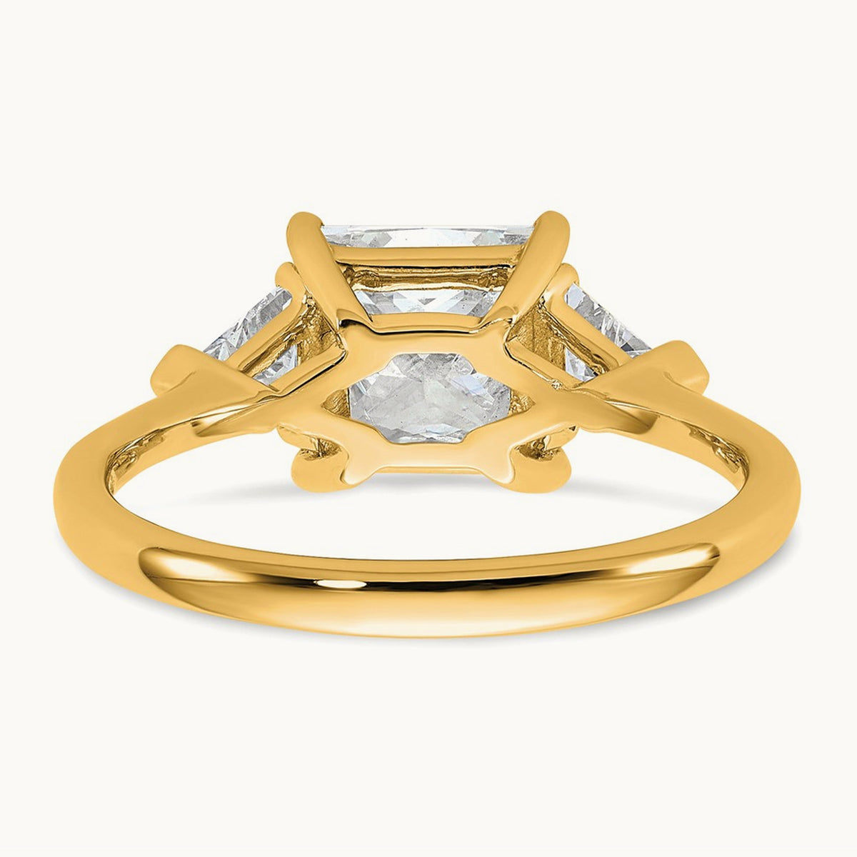 Princess/Trillion Engagement Ring, 1.50-4.00 ct tw Lab-Grown Diamond — 2 1/2 ct, 14K Yellow Gold